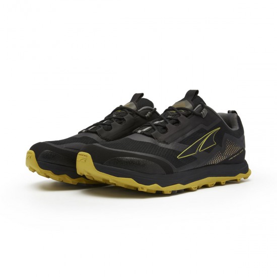 Altra Lone Peak All-Wthr Low Trail Running Shoes Black/Yellow Men